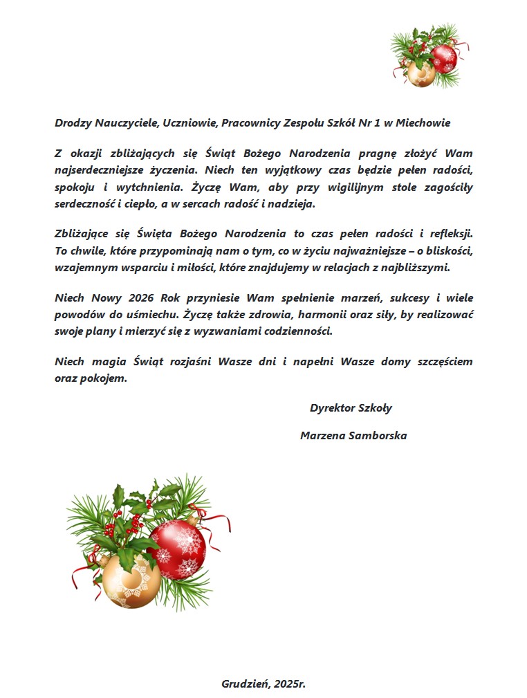 Życzenia Świąteczne